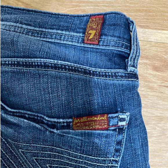 7 For All Mankind 7FAM Women's 31 Flynt Blue Bootcut Jeans Made in USA - Picture 8 of 16